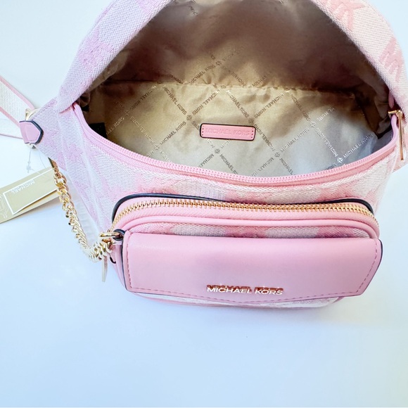 Michael Kors Maisie Large Waist Fanny Belt Pack Crossbody Bag MK Carnation - Picture 10 of 15